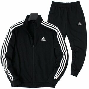 新品 秋冬adidas アディダス 裏起毛 フリース トラックスーツ ジャージ セットアップ XL 黒 ジャケット パンツ 上下セット ◆SW1561B