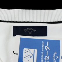 新品 秋冬 キャロウェイ リンクス 撥水 ニット セーター 3L 白 Callaway ゴルフ Vネック メンズ ウェア スポーツ ロゴ刺繍 ◆SW1595A_画像9