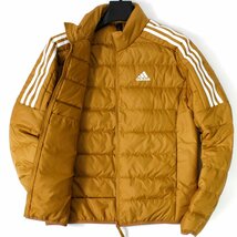 新品 秋冬 adidas アディダス ダウン80 フェザー20 ダウンジャケット L 軽量 保温 ダウン フルジップ ブルゾン ゴルフ 茶 ◆SW1515A_画像3