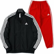 新品 秋冬 adidas アディダス ウーブン ジャケット パンツ 上下セット L 黒 トラックスーツ セットアップ メンズ スポーツ ◆CI1644A_画像1