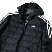 新品 秋冬 adidas アディダス ダウンジャケット コート O 黒 軽量 保温 ロング ダウン パーカー ブルゾン アウター スポーツ ◆SZ1474B_画像4