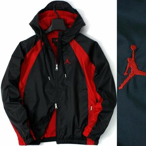 新品 秋冬 NIKE ナイキ ジョーダン エッセンシャル ウーブン ジャケット XL 黒 赤 JORDAN ブルゾン 裏地メッシュ フーディ ◆CI1638A