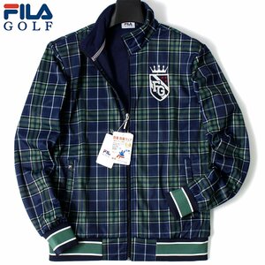 新品 秋冬 FILA GOLF フィラ ゴルフ 3層ボンディング 裏フリース ジャケット LL 紺 ブルゾン グレンチェック ウェア メンズ ◆CI1707B