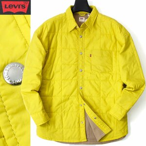 新品 秋冬 定価2.6万 LEVI'S リーバイス WARM 軽量 中綿 ブルゾン L (USサイズ) キルティング ジャケット メンズ イエロー ◆CI1730B