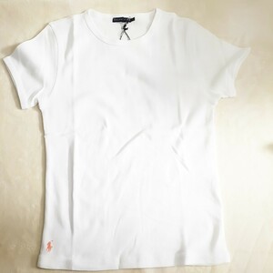未使用★RALPH LAUREN　ラルフローレントップス 半袖Tシャツ ショートスリーブTシャツ カットソー　ホワイト 白　Lサイズ ロゴ刺繍　R-10