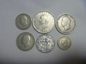 ギリシャ王国 古銭 パウロス1世 6種 旧硬貨 コイン 外国貨幣 外国銭 セット まとめ売り 同梱割引あり