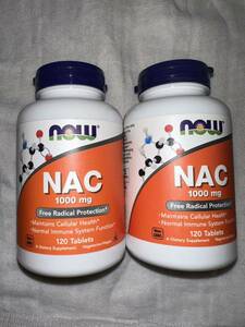 Now Foods （ナウフーズ） NAC （N-アセチルーLーシステイン）、1,000mg、タブレット120粒 2個セット