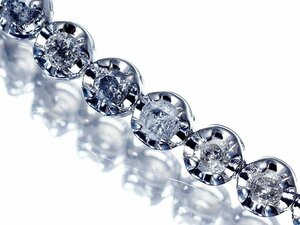 1円～【ジュエリー極】ゴージャスな煌めき！天然ダイヤモンド3.00ct 高級K18WGフルエタニティブレスレット a746rl【送料無料】