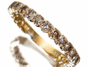 1円～【ジュエリー極】豪華3/4エタニティ輝く！天然ダイヤモンド1.00ct 高級K18YGエタニティリング k8040vl【送料無料】