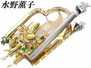 [ jewelry ultimate ] water ... pipe . blow . illusion . scenery natural diamond & multi gem super high class K18YG&Pt900 brooch . head h6299irl[ free shipping ]