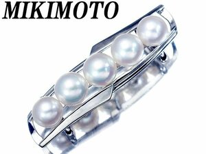 【ジュエリー極】MIKIMOTO アコヤ真珠7.4ｍｍ～6.7ｍｍ 高級K14WG帯留め a762ol【送料無料】