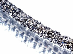 【ジュエリー極】極上の輝き！極上天然ブラウンダイヤモンド3.20ct 超高級K18WGフルエタニティブレスレット a733ivu【送料無料】