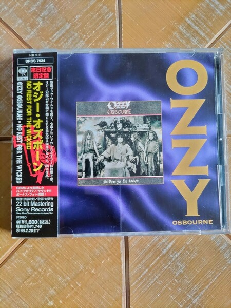 OZZY OSBOURNE　オジー・オズボーン　CD「NO REST FOR THE WICKED」(来日記念限定盤)