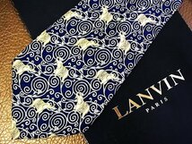 ★並品★4R00557【LANVIN】ランバン「象 ゾウ 動物 花 植物 柄」ネクタイ_画像1