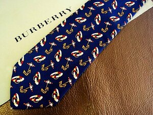 ★並品★4R00432【BURBERRY】バーバリー「浮き輪 錨 イカリ 柄」ネクタイ