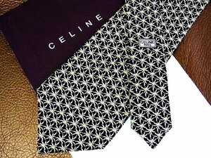 ★並品★4R00551【CELINE】セリーヌ「ヤシの木 樹木 柄」ネクタイ