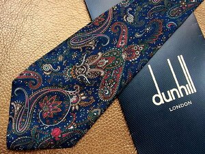 ★並品★4R00236【dunhill】ダンヒル「ペイズリー 植物 dロゴ 柄」ネクタイ