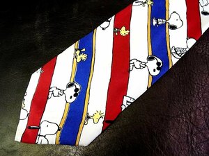 * staple product *4R01368[ICEBERG] Iceberg [ Snoopy Woodstock stripe pattern ] necktie 