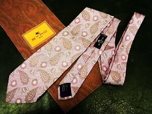 ★並品★4R01876【ETRO】エトロ「ペイズリー 花 植物 柄」ネクタイ