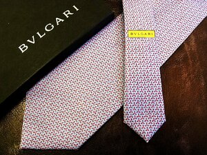 ★並品★4R01745【BVLGARI】ブルガリ「ブーメラン 柄」最高級セッテピエゲ ネクタイ