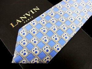 ♪今週の特売980円～♪2636♪良品【LANVIN】ランバン【花 植物 タイル スクエア 柄】ネクタイ♪