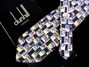 ♪今週の特売980円～♪1550♪状態並品【dunhill】ダンヒル【傘 パラソル 砂浜 柄】ネクタイ♪