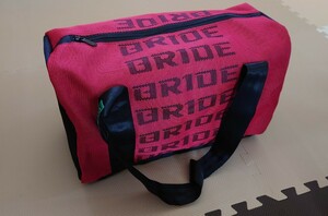 シート生地　スポーツバッグ　赤黒 　　スポコン　ドリフト　ゼロヨン　カスタムカー　サーキット　BRIDE