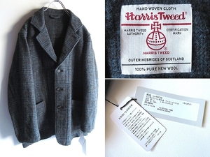 新品タグ付 定価53900円 蔭山敏夫 × HARRIS TWEED ハリスツイード インド藍とタンニン重ね染 グレンチェック イージージャケット L 日本製