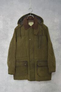 【 90s L.L.bean 】 オイルド 2way フーディー ジャケット / size s / 90年代 エルエルビーン バブアー ビデイル barbour