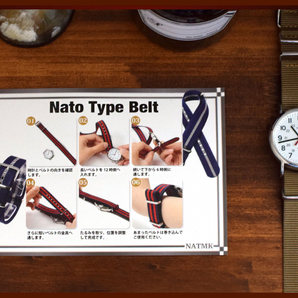 NATOベルト20mm ネイビー 時計ベルト 取付マニュアル付の画像4