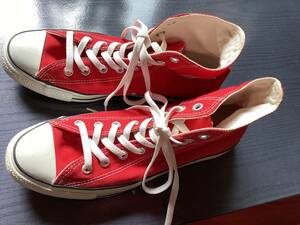 オールスター　コンバース　赤　red 28 ㎝　9.5 inch　ハイカット　CONVERSE ALL STAR 使用少　スニーカー　キャンバス地　