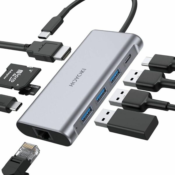 HOYOKI USB Cハブアダプター 9イン1 USB Cアダプター