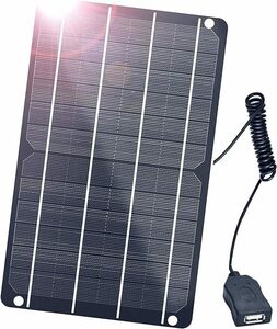 ソーラーパネル 6W 5V 高性能単結晶 usb超薄携帯型 屋外 防水