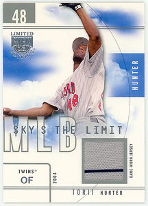 TWINS-ANGELS-TIGERS△TORII HUNTER/2004 SKYBOX LIMITED EDITION SKY'S THE LIMITジャージ #50 シルバー版!