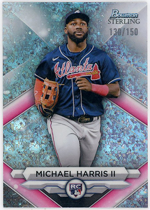 BRAVES外野▲MICHAEL HARRIS Ⅱ/2023 BOWMAN STERLING RC #150 MINI-DIAMONDリフ版!