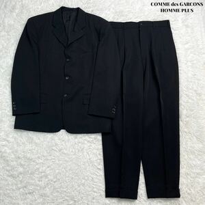 【美品】COMME des GARCONS HOMME PLUS コムデギャルソン オム プリュス ウール セットアップ スーツ ジャケット パンツ ブラック AD1992 