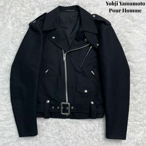 【美品】Yohji Yamamoto Pour Homme ヨウジヤマモト プールオム ライダース ジャケット 2 ブラック