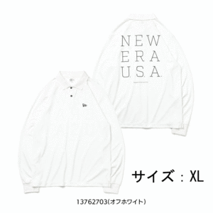 【定価9,900円】ニューエラ ゴルフ 長袖ポロシャツ(13762703 XL) NEW ERA USA 鹿の子 ポロシャツ 吸汗速乾 新品値札付 2023新作【正規品】