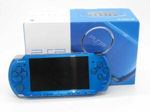 AA 12-7 美品 SONY ソニー プレイステーションポータブル PSP-3000 VB ブルー 初期化済 箱.取説.2GBメモリ.充電ケーブル付 携帯ゲーム機