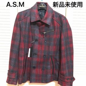 【新品未使用】A.S.M アトリエサブメン　Pコートジャケット　チェック柄