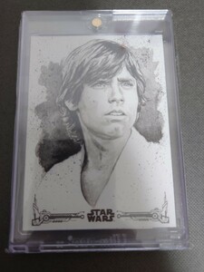 STAR WARS 直筆 スケッチ sketch カード ルーク・スカイウォーカー TOPPS アーティスト Dan Bergren サイン スター・ウォーズ