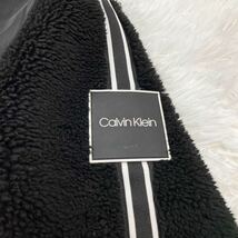 【美品!!! Lサイズ!!】Calvin Klein カルバンクライン ボア フーディ ジャケット ロゴプレート メンズ ブラック 極暖_画像5