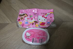 未使用品 ☆ Hello Kitty 　弁当箱3点セット（L：400ml＋M：280ｍｌ＋S：180ｍｌ）＆巾着弁当箱袋 　送料：350円