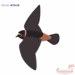 鳥のステッカー　デフォルメtype2　コシアカツバメ