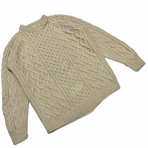 【Vintage】 Ireland Fisherman Sweater ”Hand Knit” セーター ニット フィッシャーマン　ケーブル ウール 