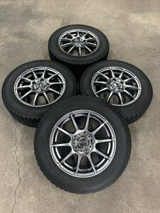 【冬タイヤ＆ホイールセット】15インチ A-TECH SCHNEIDER ★ 195/65R15 グッドイヤー ICE NAVI 6【S15-25】