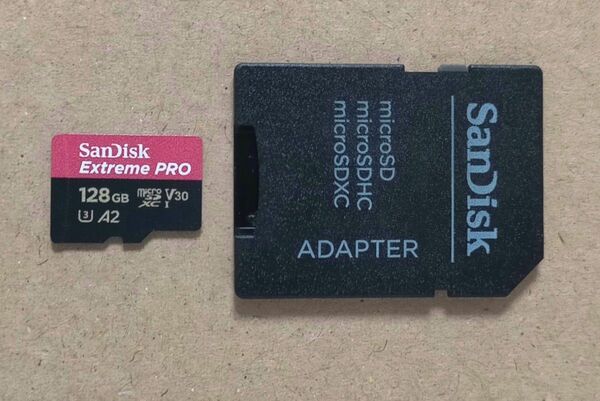 SanDisk Extreme Pro microSDXCカード 170M/S 爆速 128GB 　SDカード変換アダプター付き