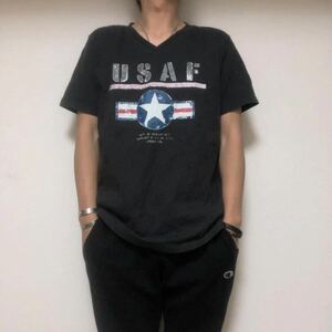 アビレックスavirex USAFエアフォースTシャツ　Lミリタリー系