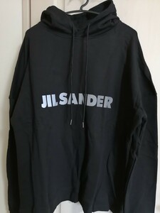 ☆新品未使用☆JIL SANDER＋　ジルサンダープラス　フロントロゴ　パーカー　サイズXL　ブラック　黒 　