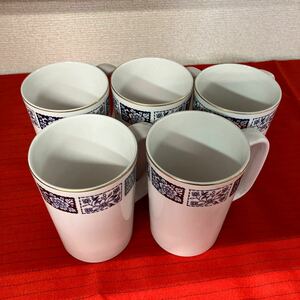 【マグカップ 陶器 東洋陶器】5個セット 食器 レトロ【B8-1①】0118